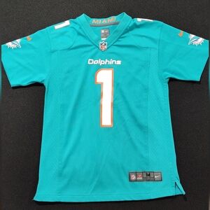 Nike Youth Miami Dolphins Tua Tagovailoa #1 Aqua Game Jersey Youth Medium 10/12